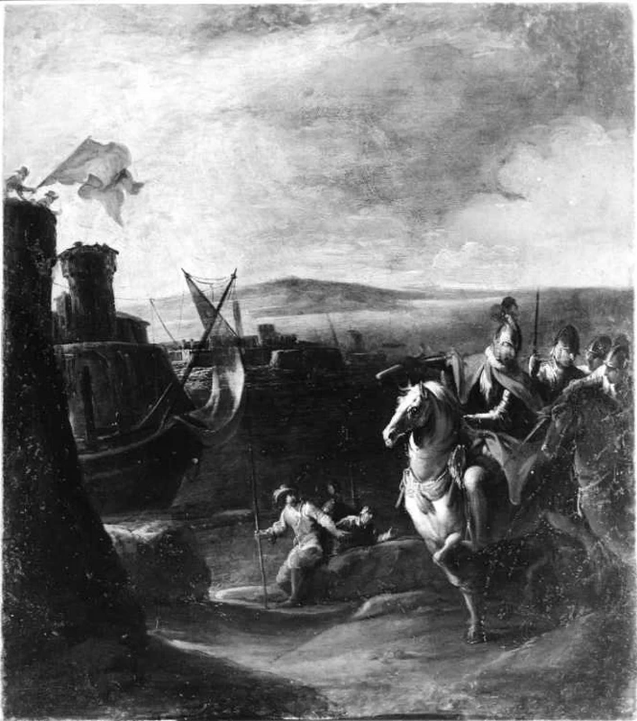 Arrivo di un principe presso una fortezza sul mare - Museo della Reggia di Caserta 6